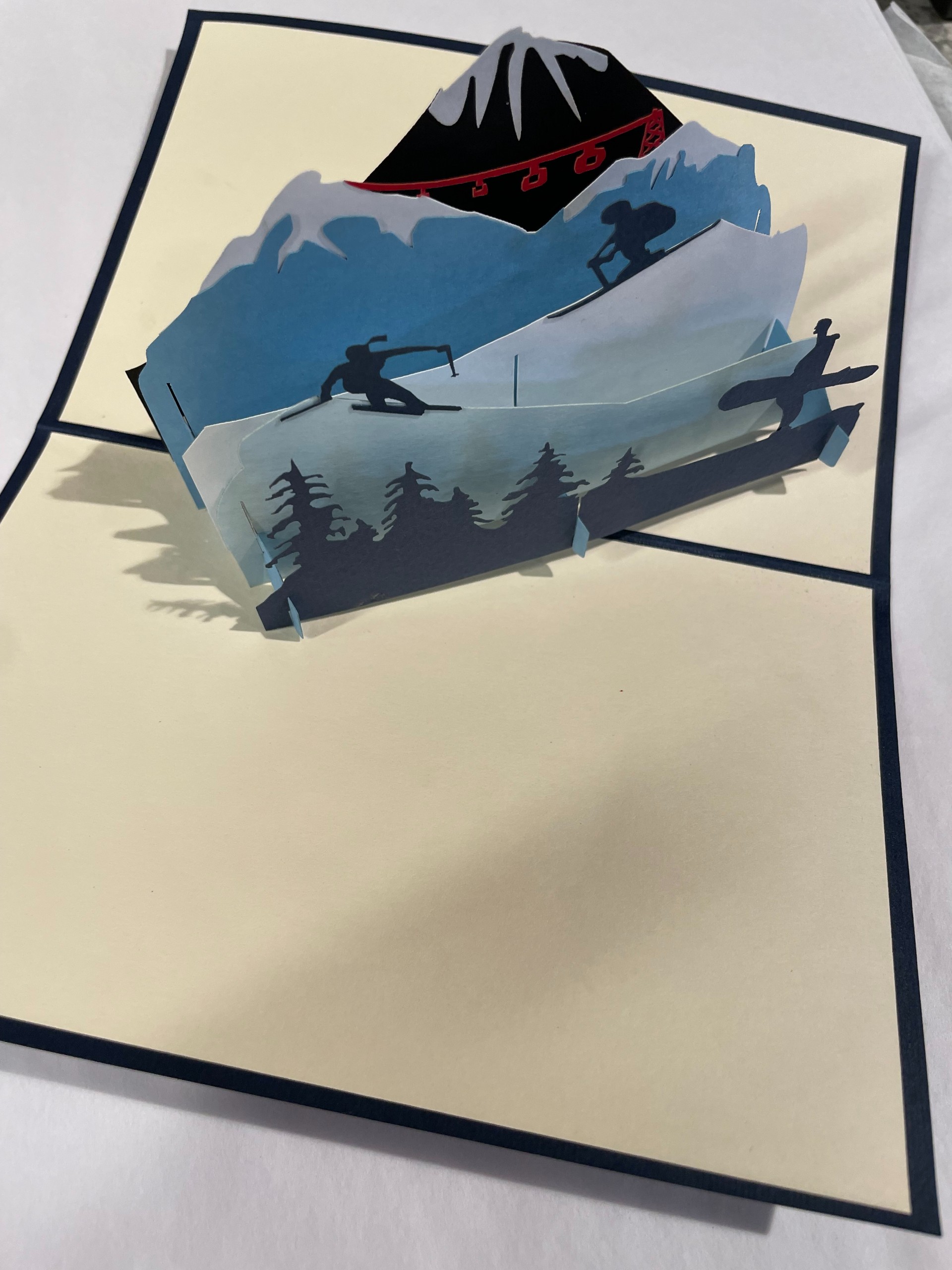Ski Pop-Up Notecard