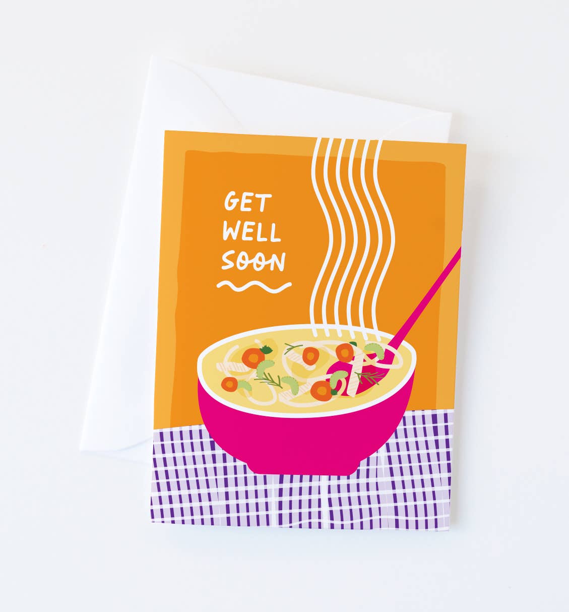 Get Well Soup Card - cello sleeve