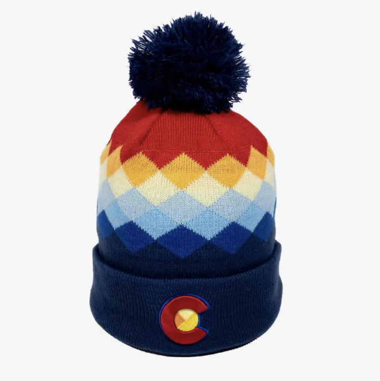 Beanie - Argyle Colorado Mountain, Rainbow