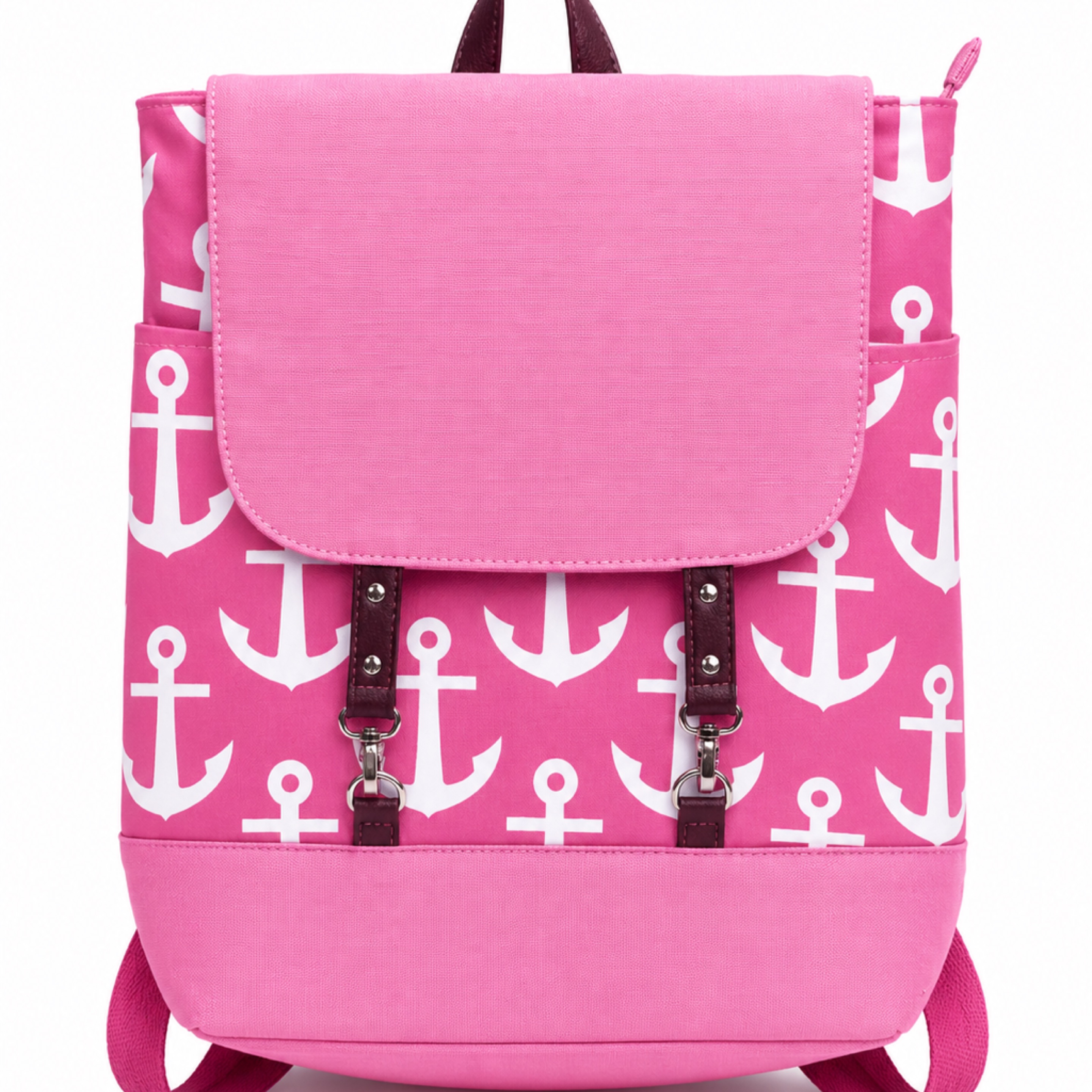 Pink Anchor Print Mini Backpack