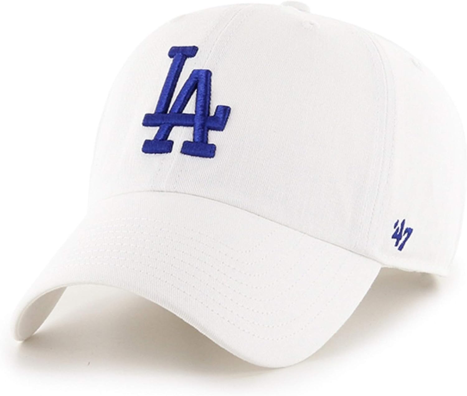 Los Angeles Dodgers White/Royal Logo '47Brand MVP Adjustable Hat