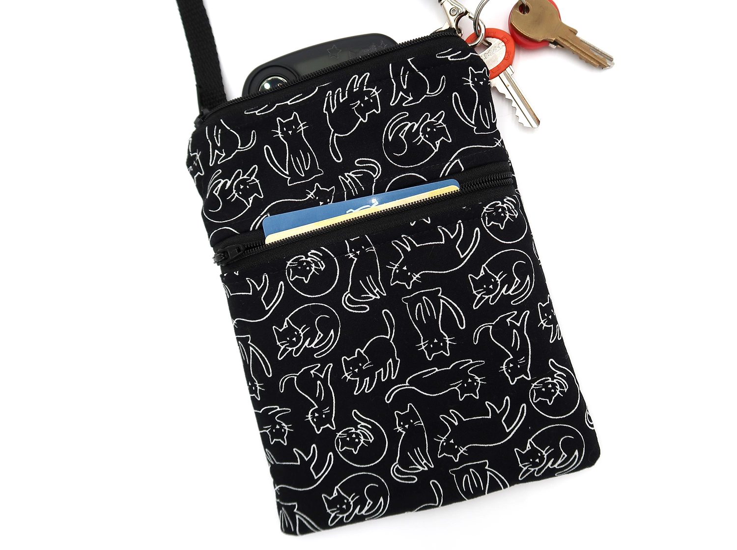 Small Crossbody Bag – Line Art Cats, photo 4 of 6