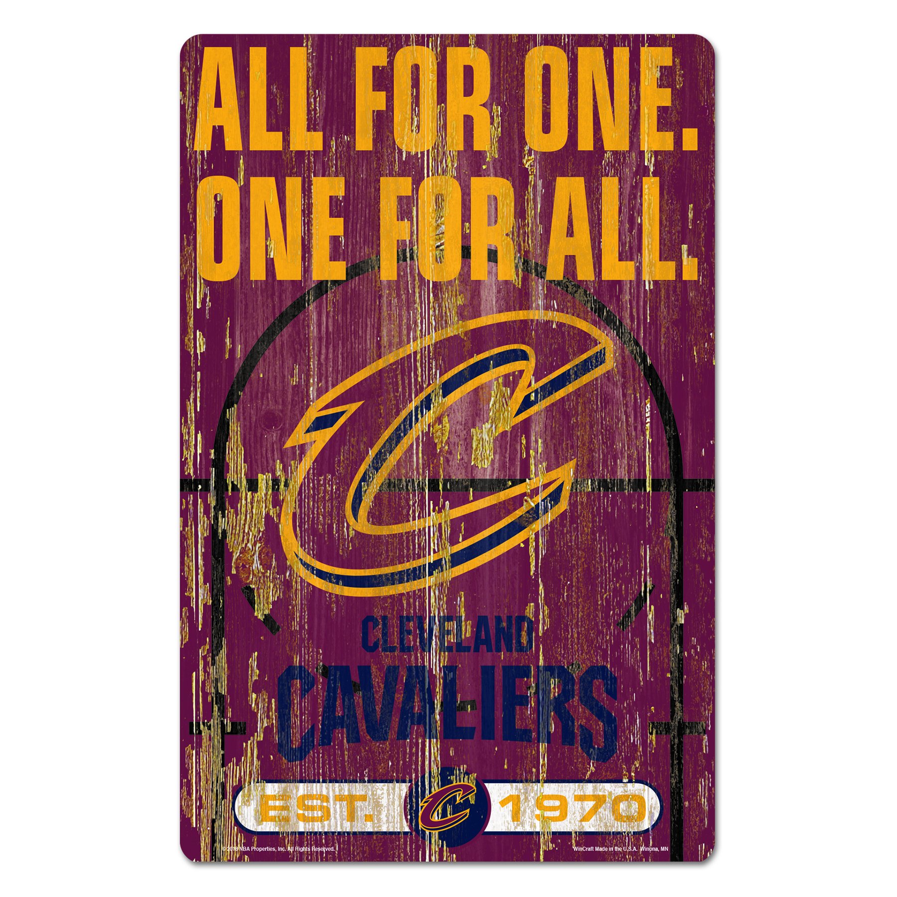 Cleveland Cavaliers Wood Slogan Sign 11x17"