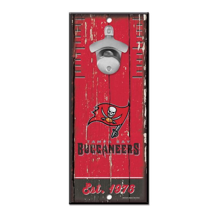 Tampa Bay Buccaneers Wood Bottle Opener 5x11"