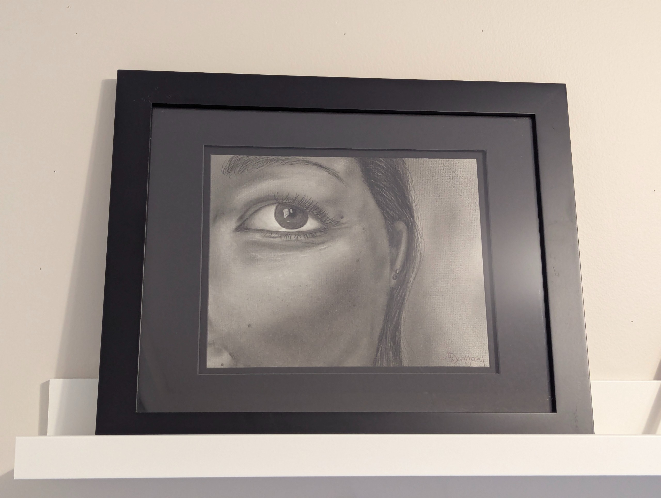 Hand-Drawn Charcoal Eye Portrait: Signed Original Artwork by Amy-Lynn Denham (Unframed)