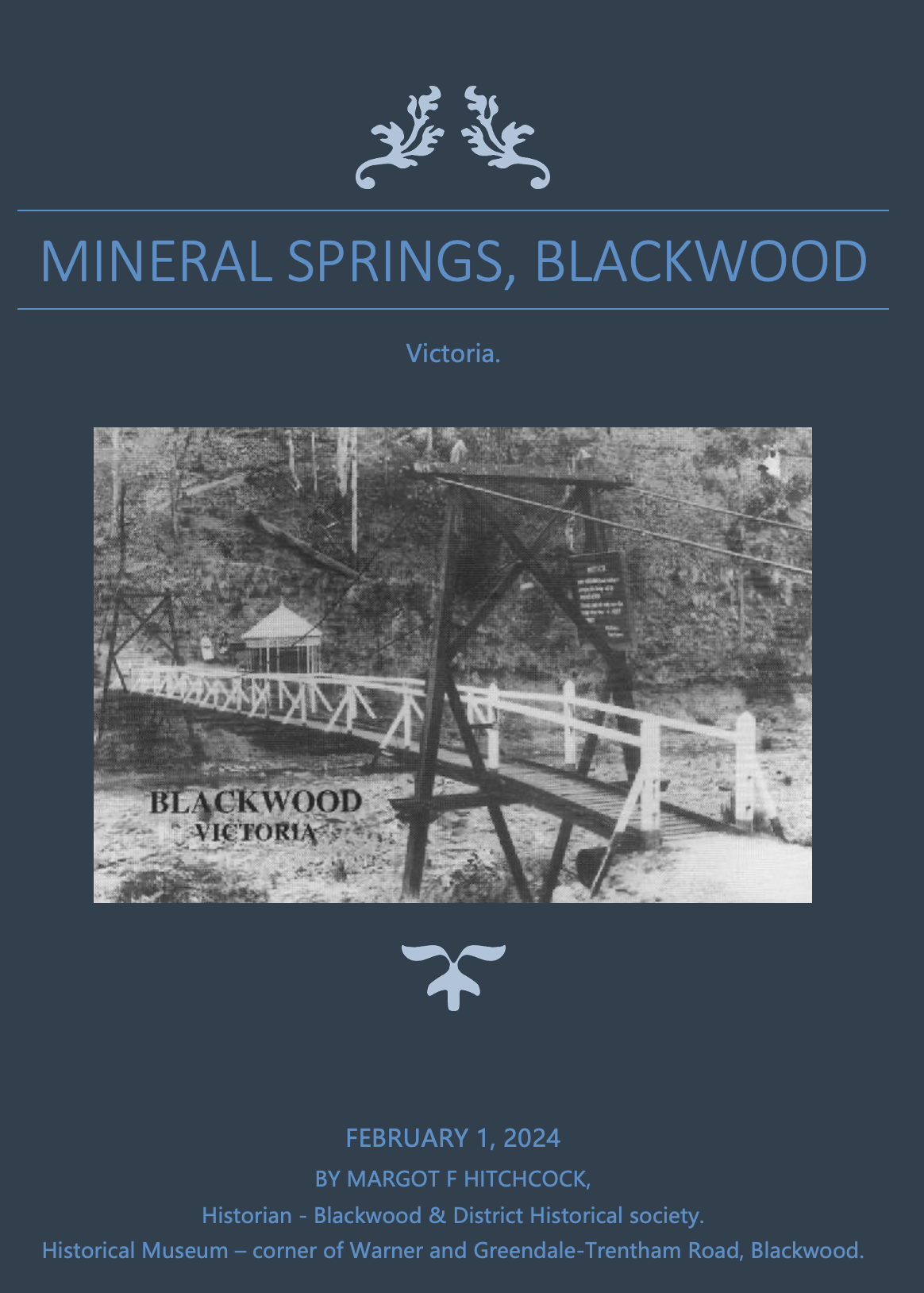 Cover of Mineral Spring Booklet