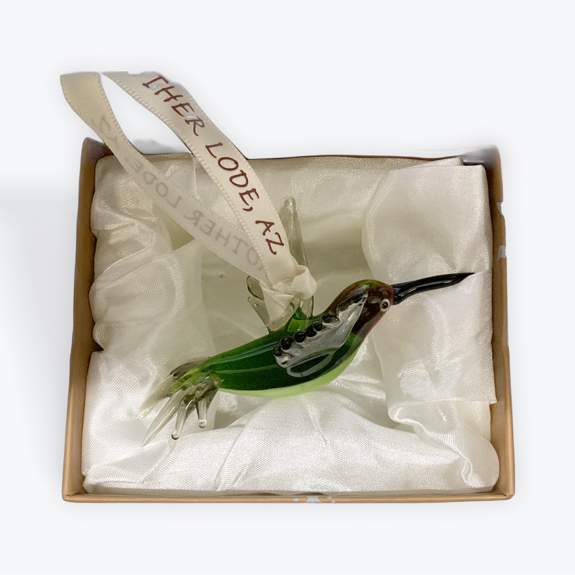 Green Hummingbird Hand Crafted Glass Ornament
