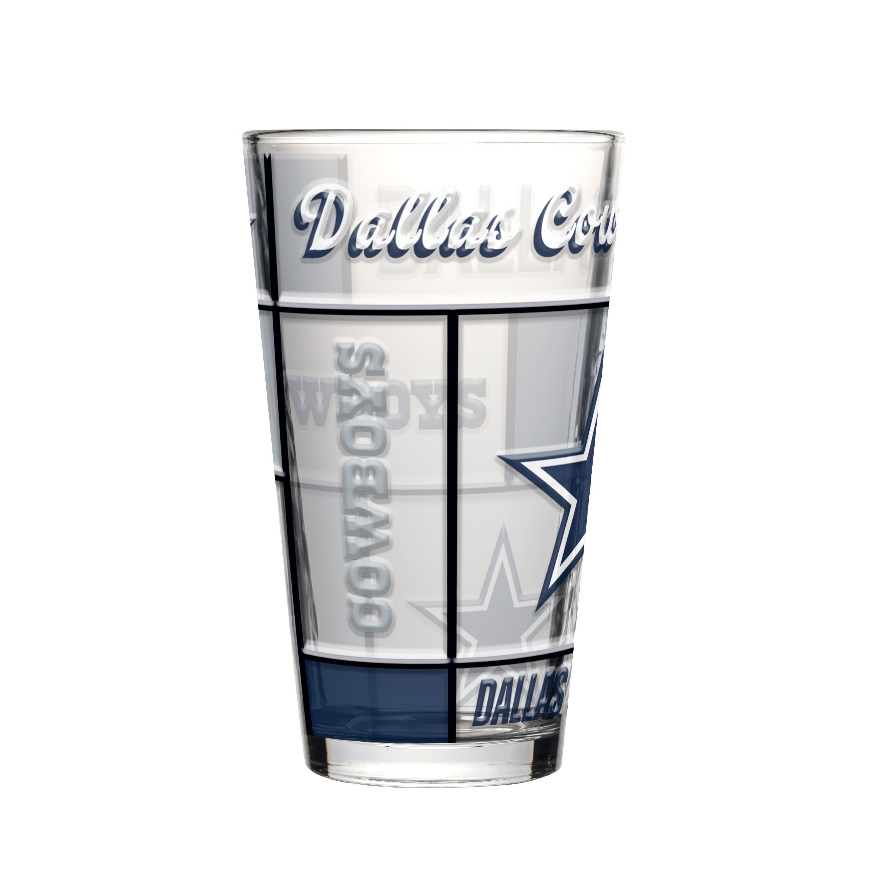 Dallas Cowboys Boxed Quilted Stained Pint Glass 16oz
