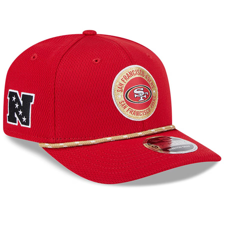 San Francisco 49ers 2024 Red New Era 9SEVENTY Sideline Stretch Snapback Hat