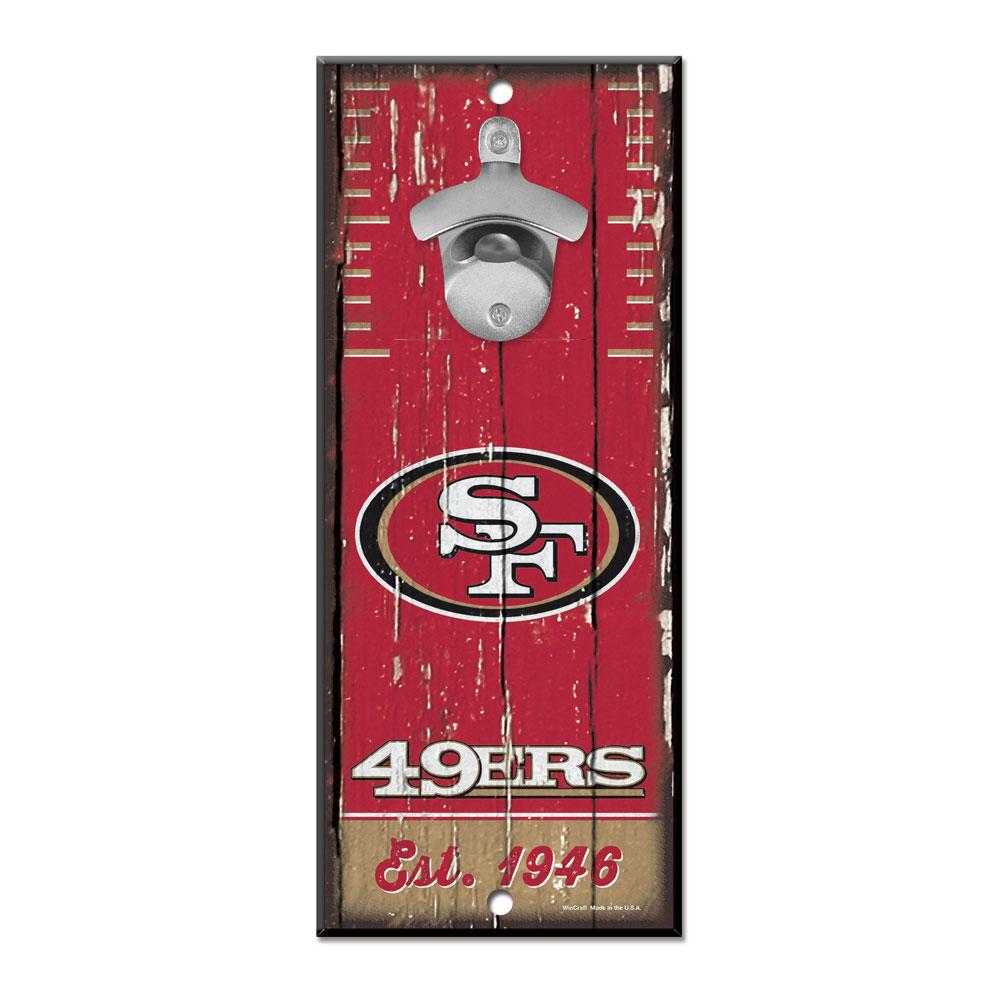 San Francisco 49ers Wood Bottle Opener 5x11"