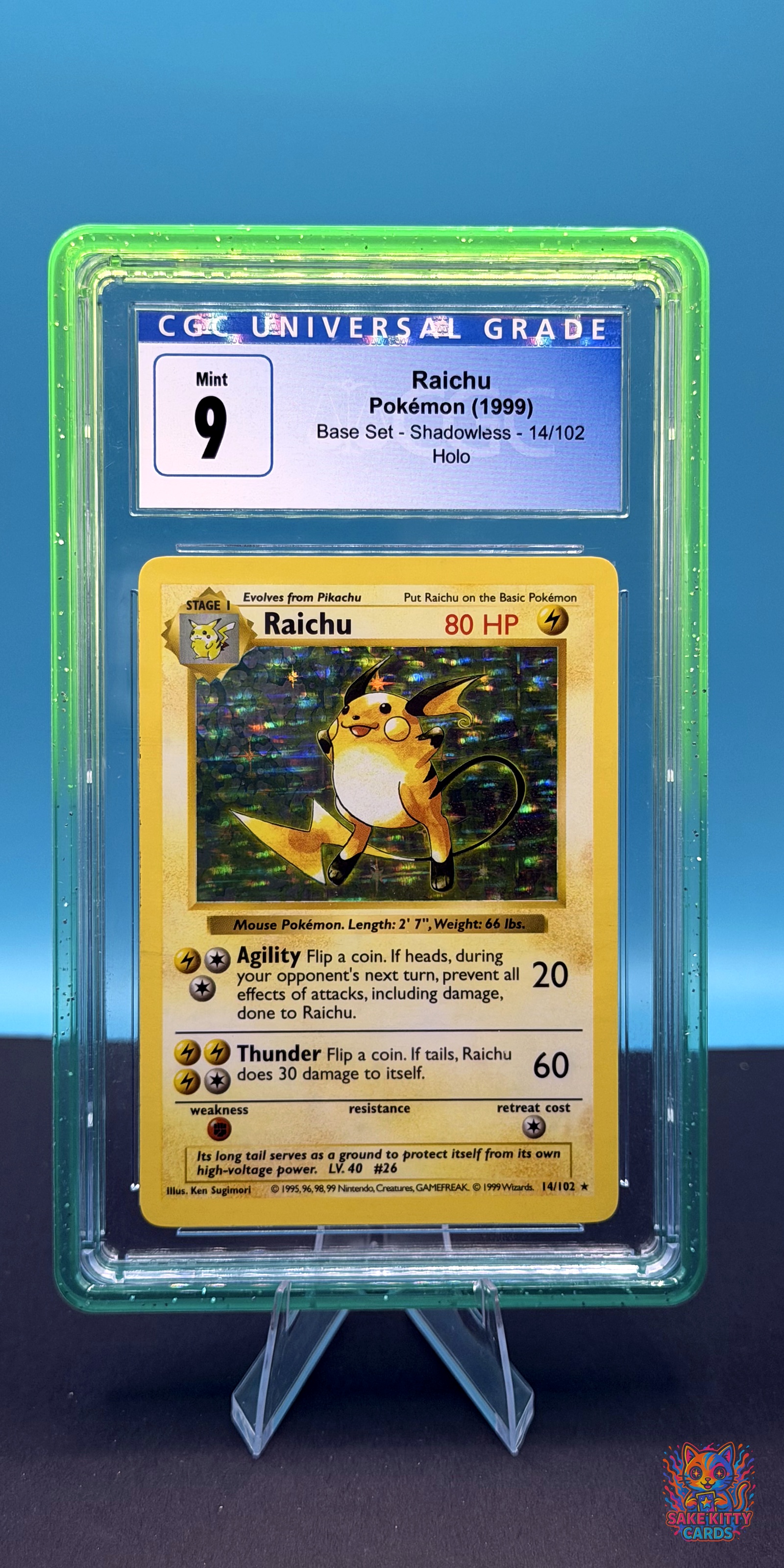 CGC 9 1999 Base Set (Shadowless) Raichu #14/102