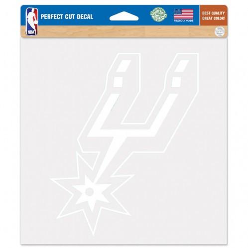 San Antonio Spurs White Perfect Cut Decal 8x8"