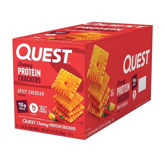 Quest Protein Cheesy Crackers Spicy Cheddar  1.59oz 6ct Tray
