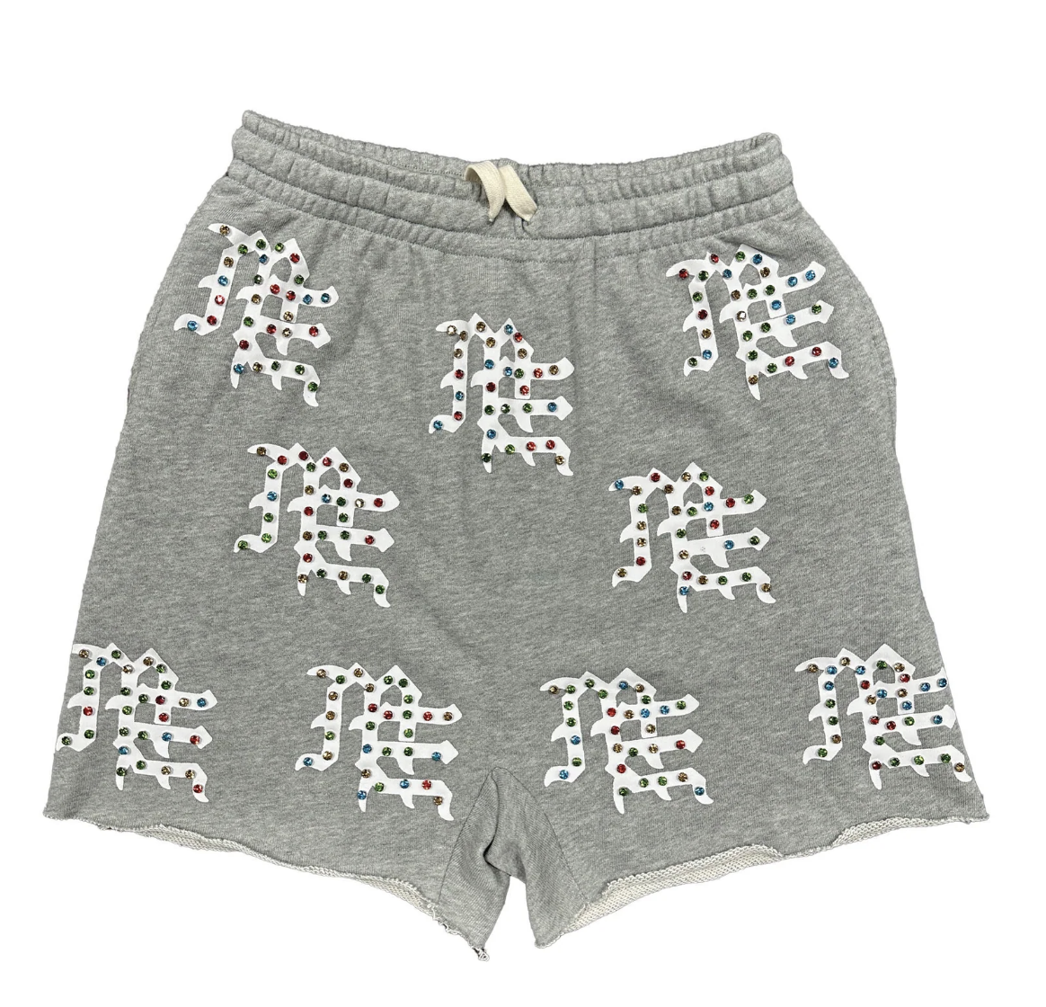 MIXED EMOTION Grey “ME” Logo Shorts