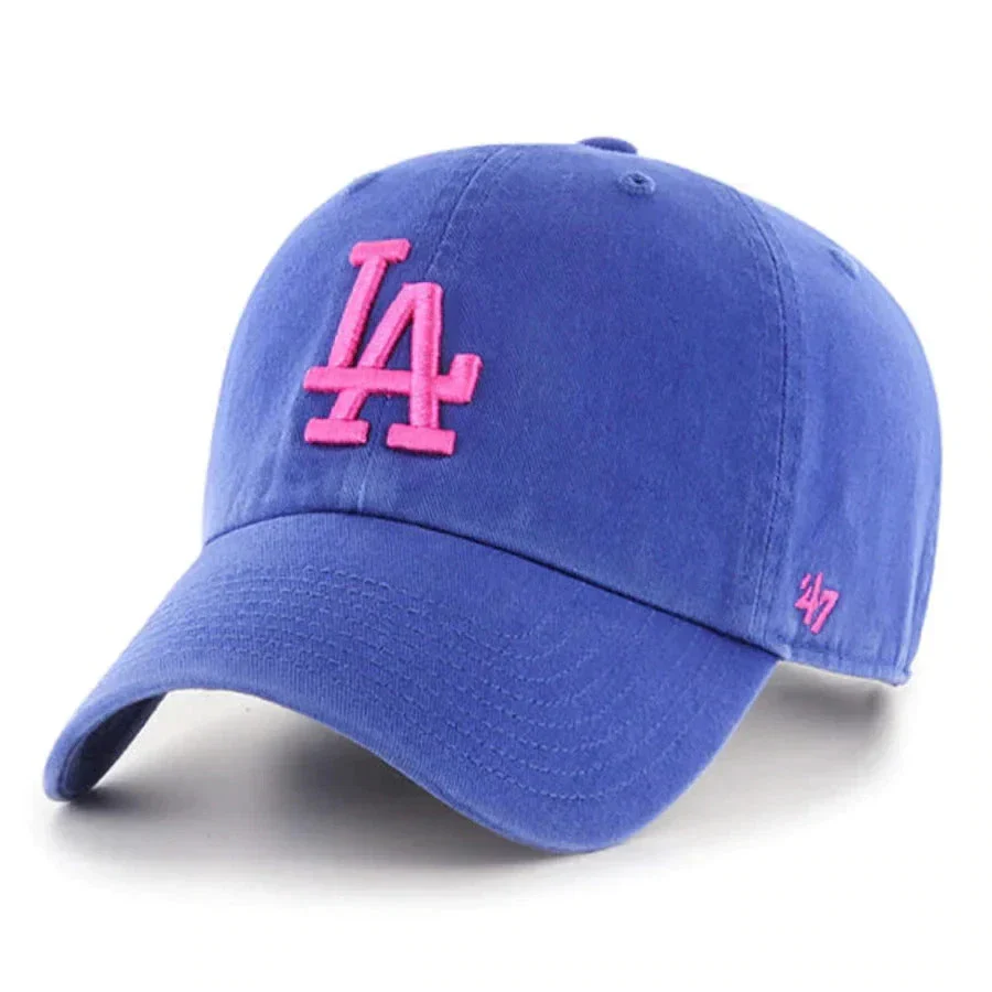 Los Angeles Dodgers Royal/Pink Logo '47 Brand Cleanup Adjustable Hat