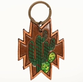 AD Leather Key Chain Southwest Saguaro
