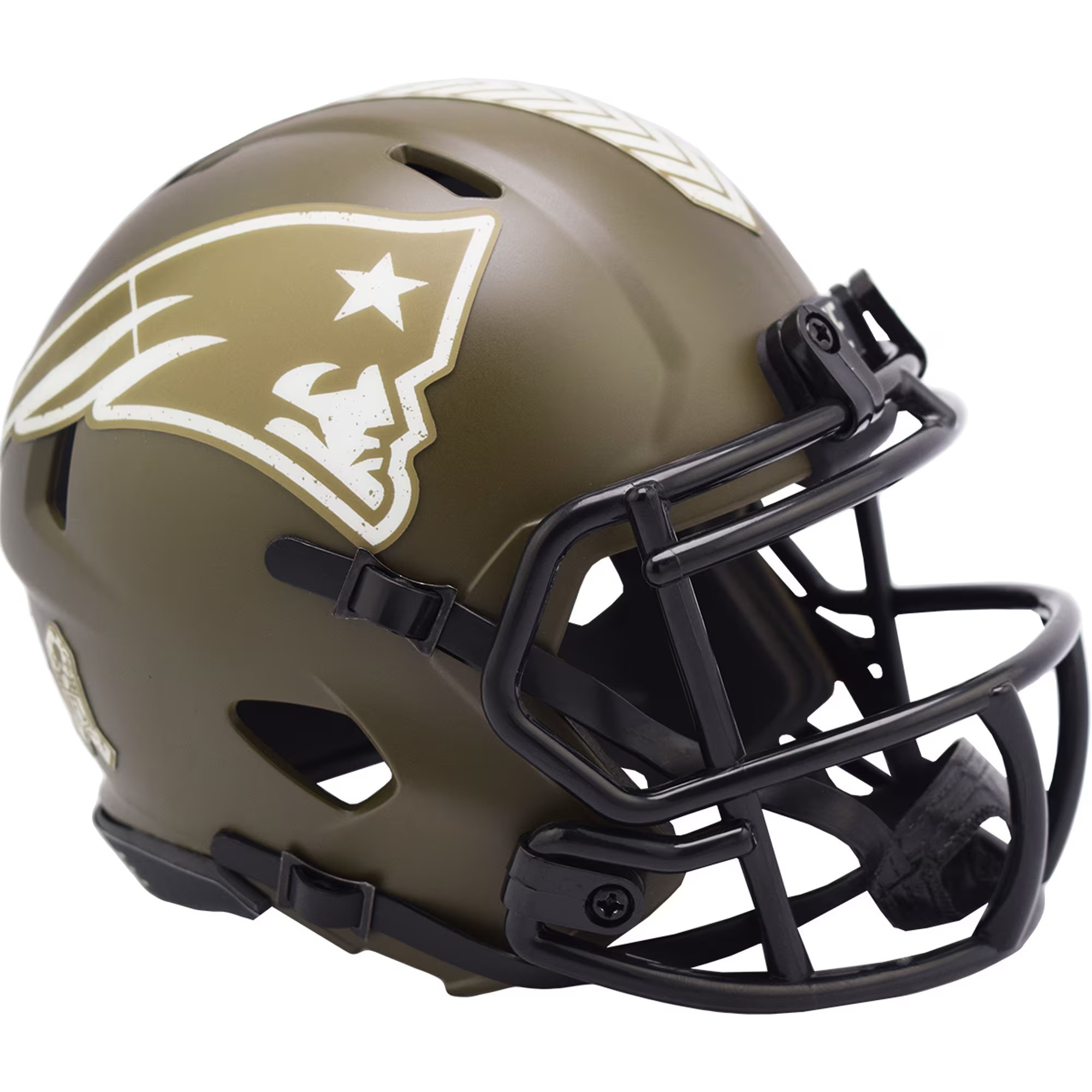 New England Patriots 2022 Riddell Salute to Service Mini Helmet
