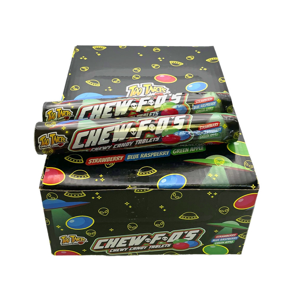 Chew F O's UFO Alien Chewy Candy Tubes 1.05 oz 24 ct