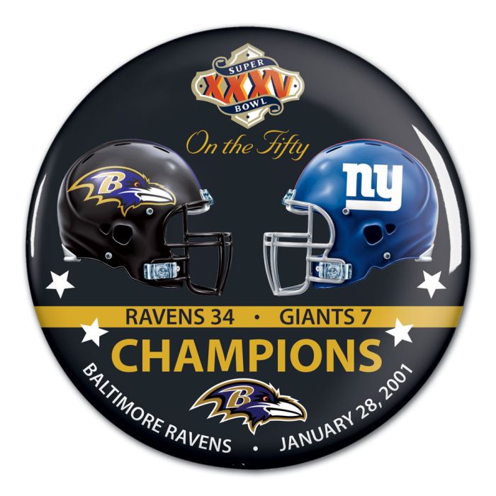 Baltimore Ravens Super Bowl XXXV Champions Button