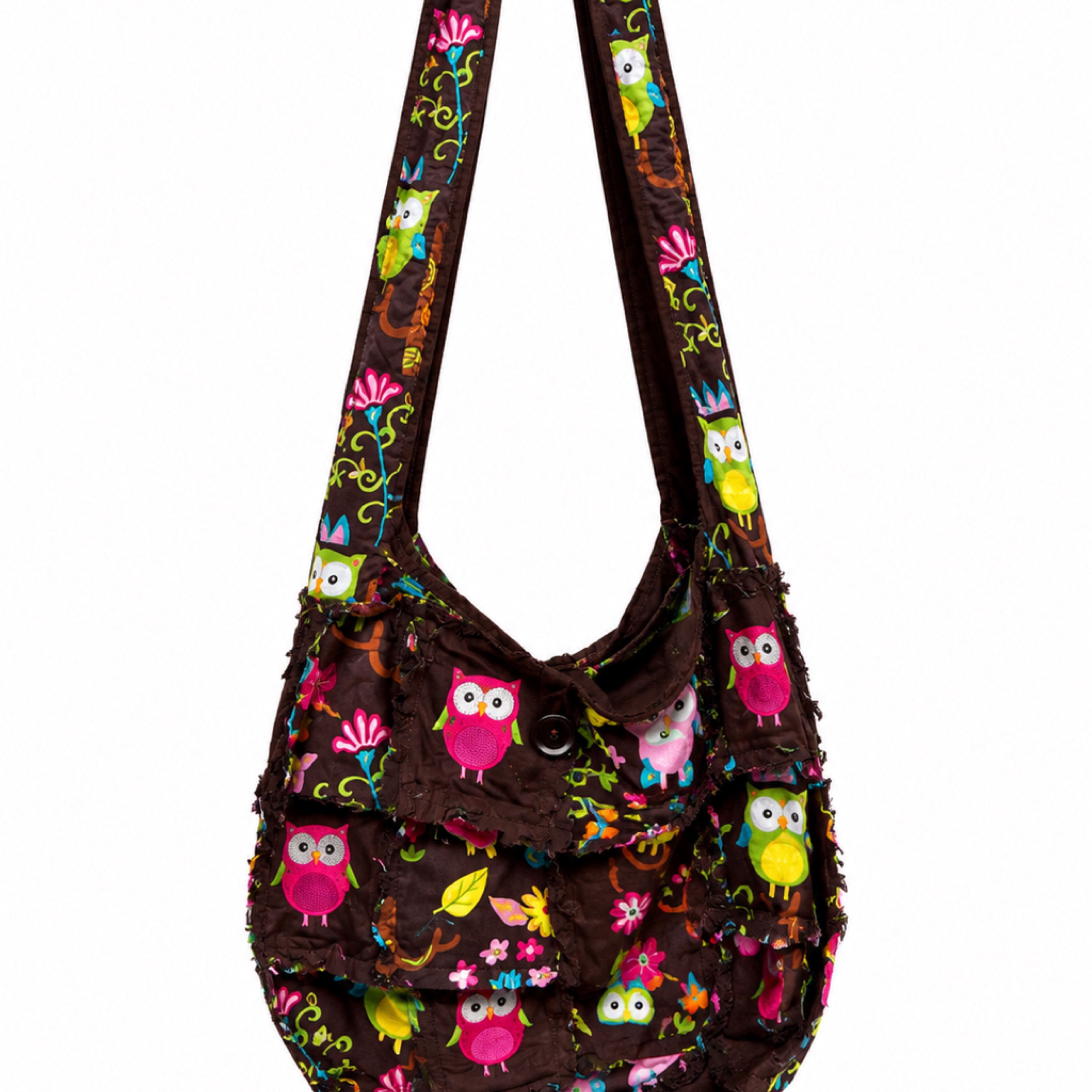 Owl Patchwork Crossbody Bag