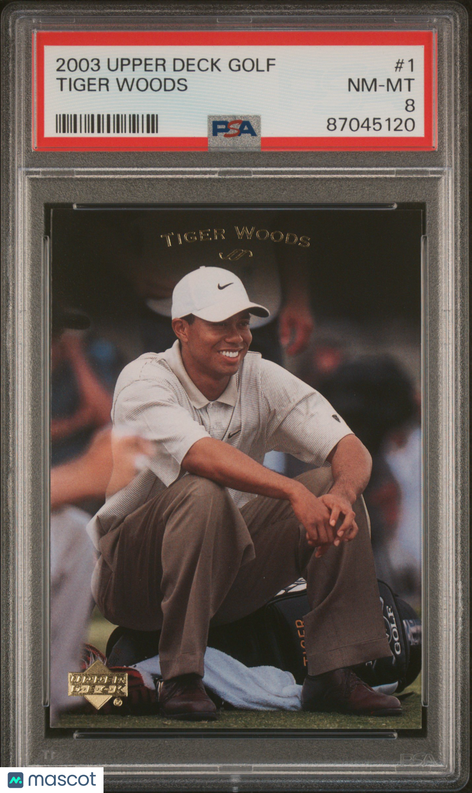 2003 Upper Deck Golf Tiger Woods #1 PSA 8