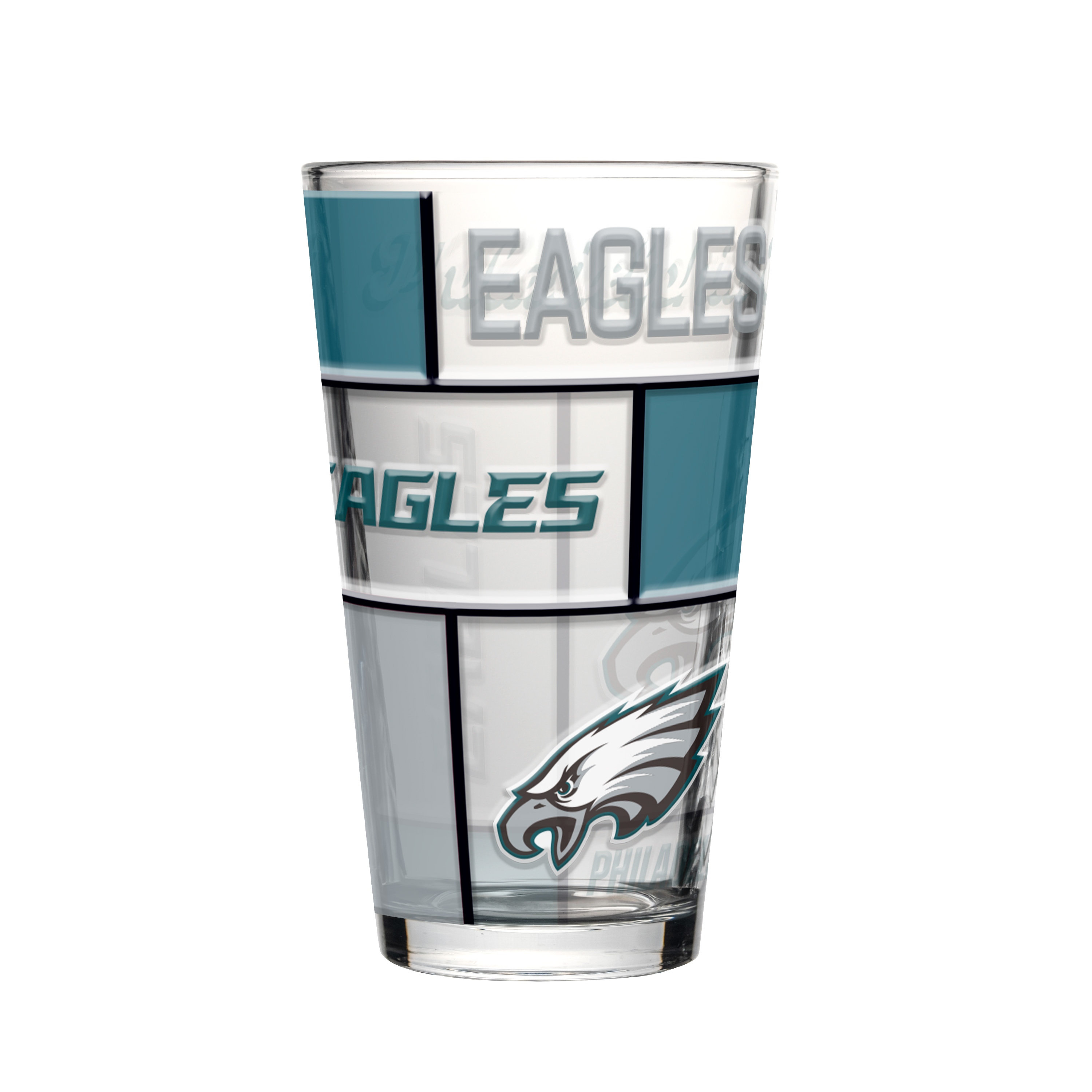 Philadelphia Eagles Boxed Quilted Stained Pint Glass 16oz