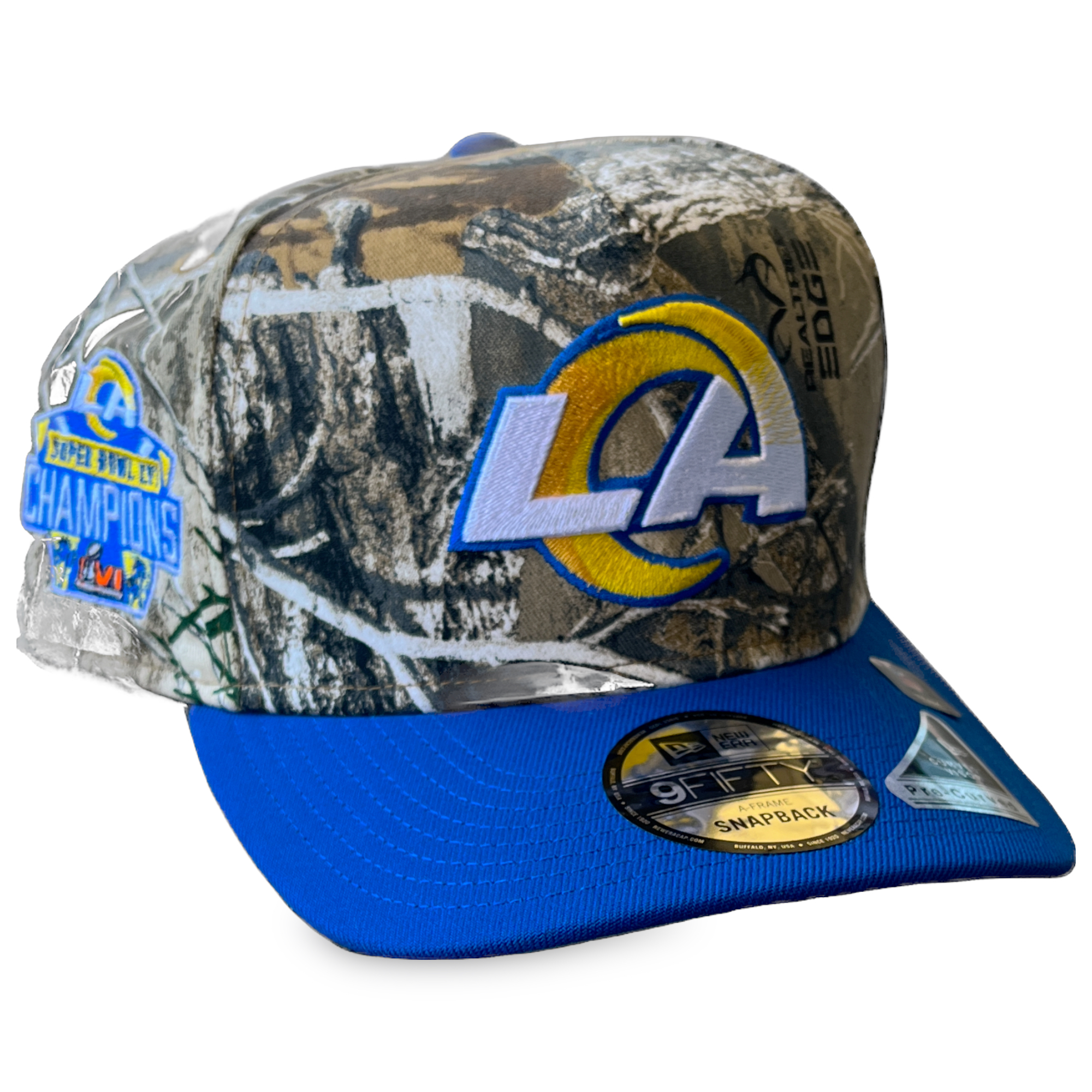 Los Angeles Rams Camo/Royal New Era 9FIFTY Super Bowl LVI Champions Snapback Hat