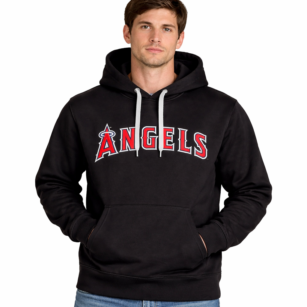 Los Angeles Angels Black Antigua Hooded Sweatshirt