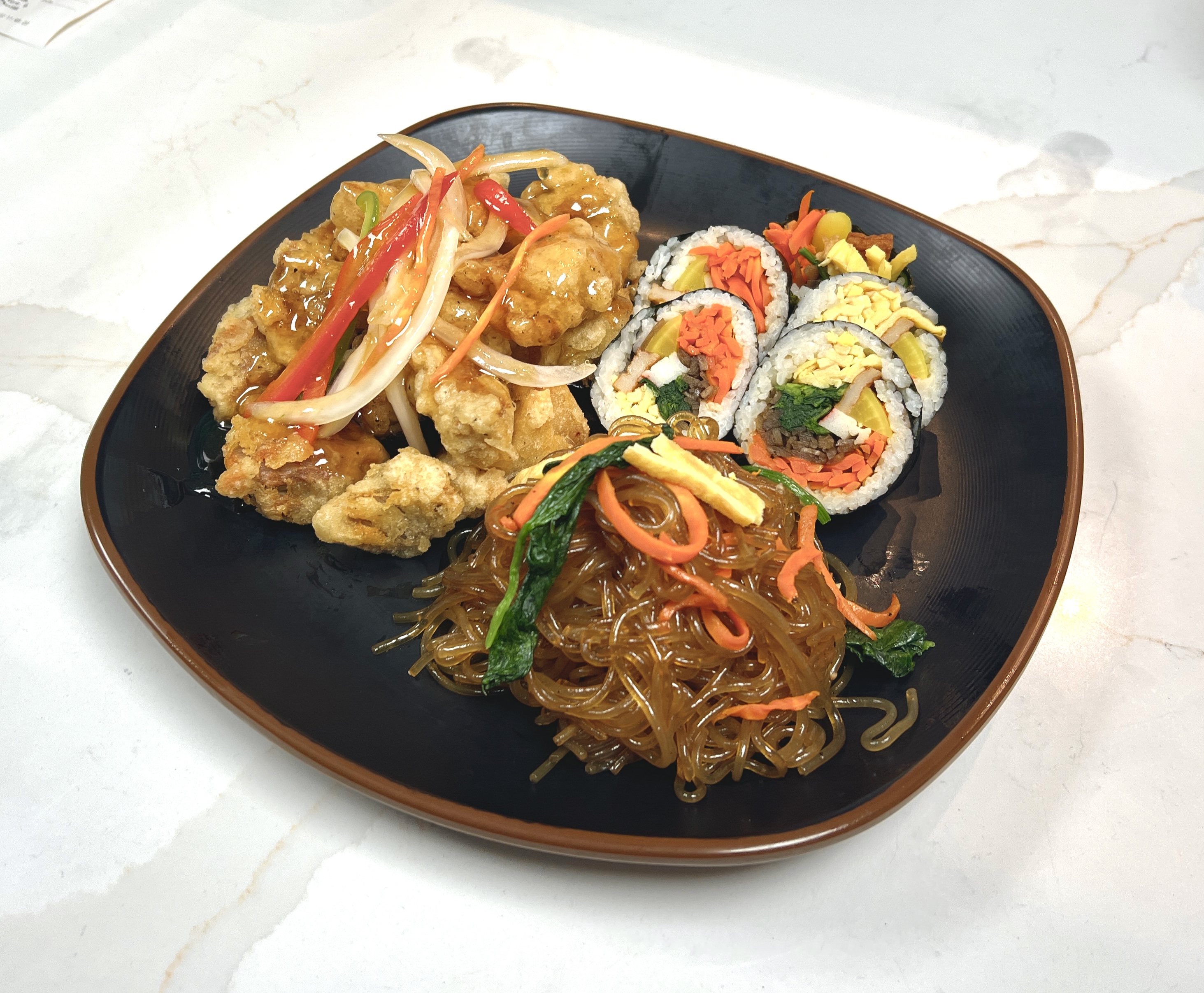 Chicken Tangsuyuk + Japchae + 1/2 Original Gimbap