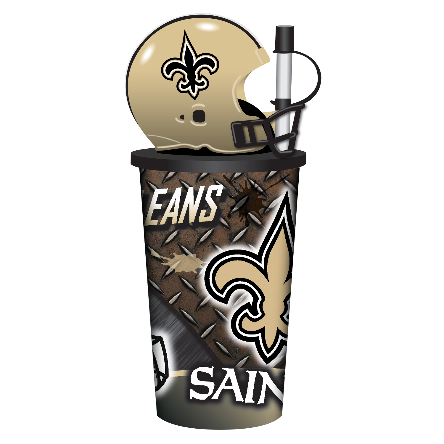 New Orleans Saints Helmet Cup with Straw 32oz