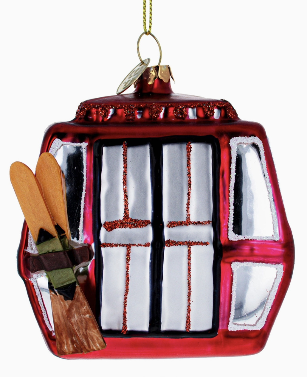 Glass Ski Gondola Ornament