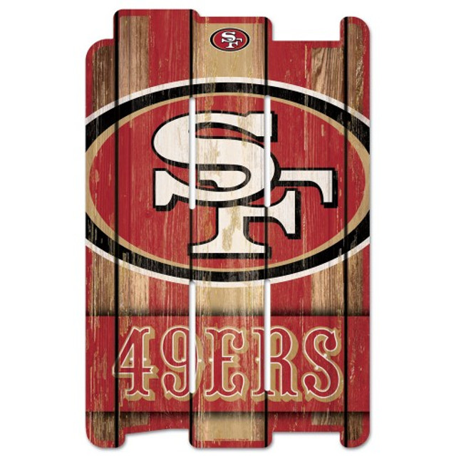 San Francisco 49ers Wood Fence Plank Sign 11x17"