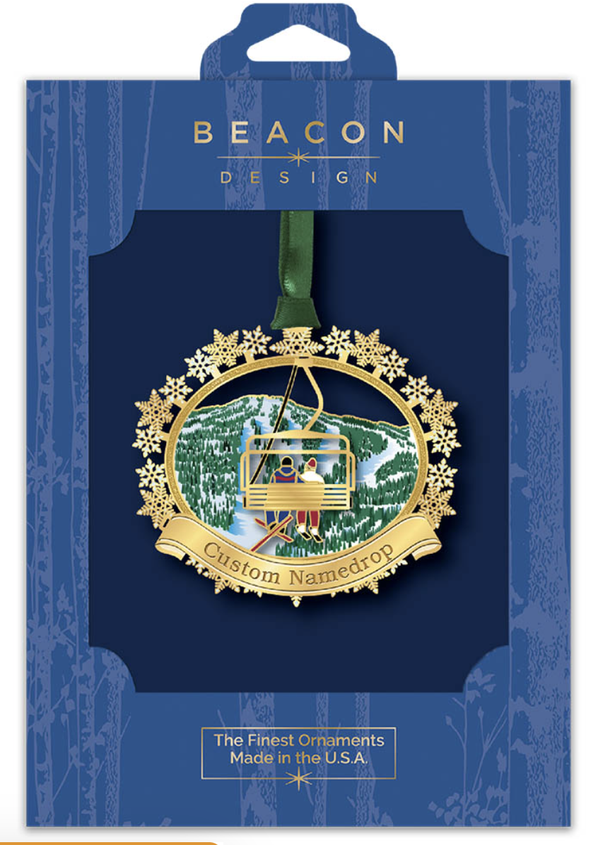 Skiers on Chairlift Ornament