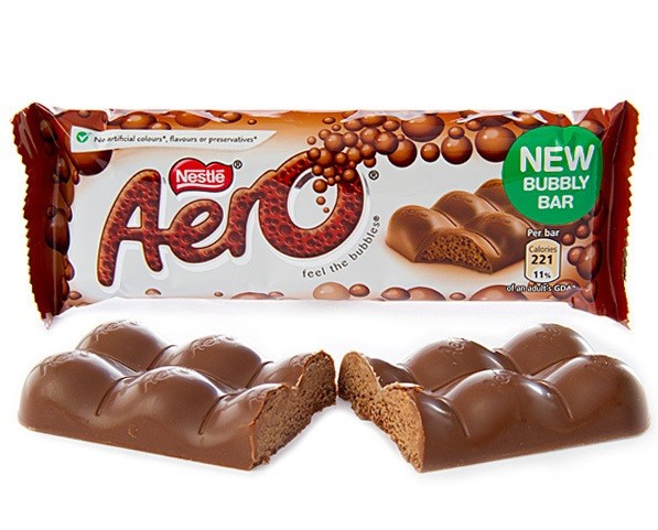 Nestle UK Import Aero Bubbly Milk Chocolate Bar 36g 24ct
