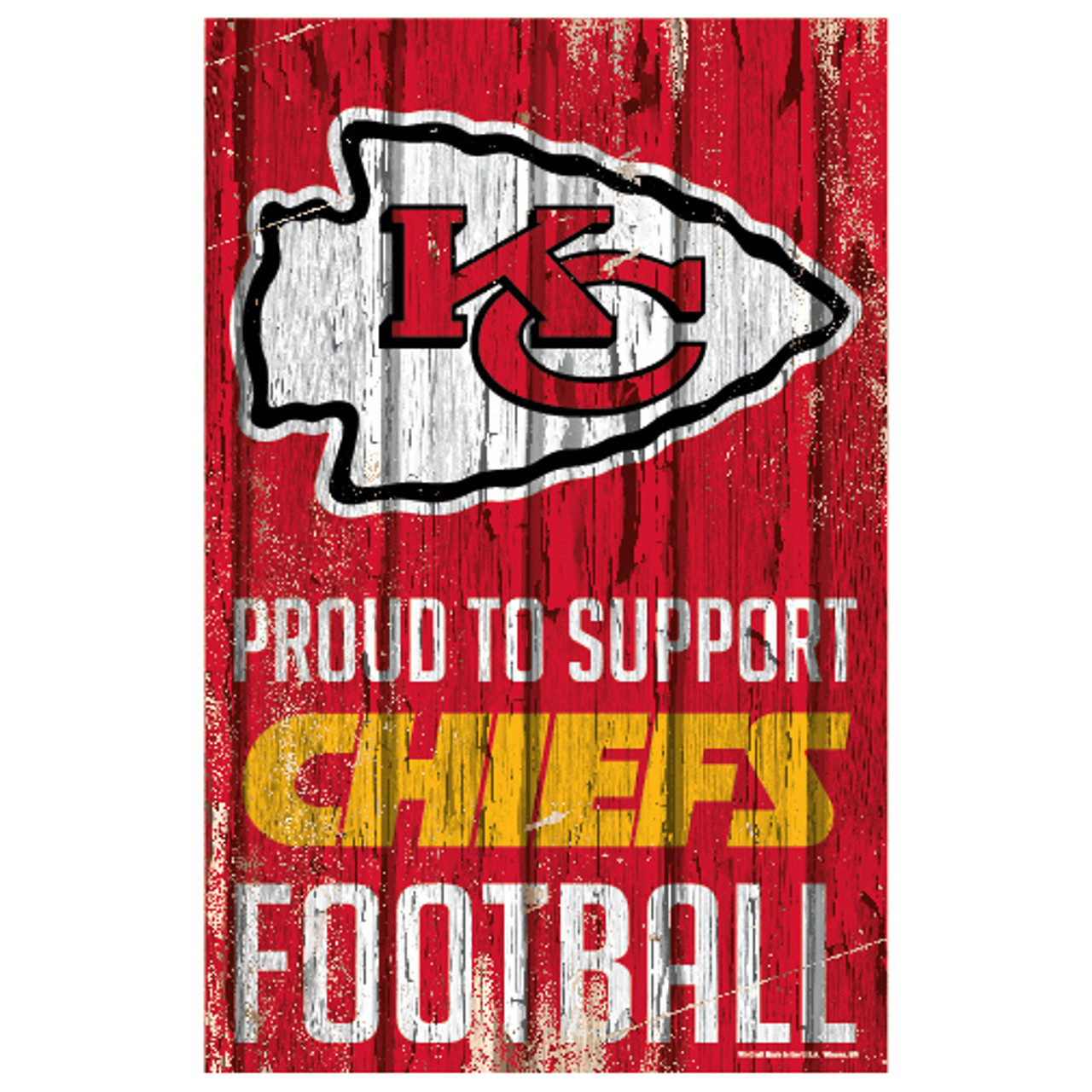 Kansas City Chiefs Proud To Support Wood Sign