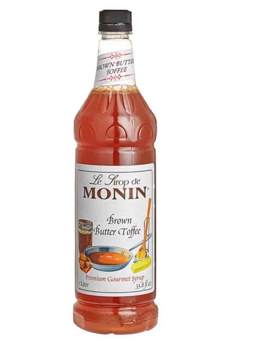 Monin Premium Brown Butter Toffee Flavoring Syrup 1 Liter