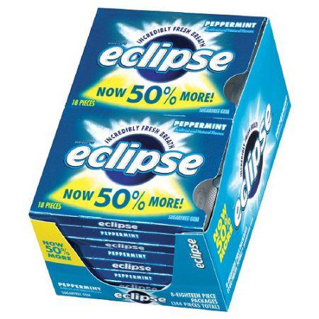 Eclipse Chewing Gum Peppermint 8 Count 18 Pieces Each