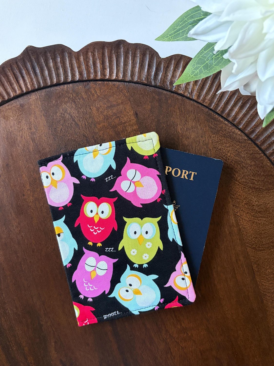 Passport Cover – Sleepy Owls, photo 2 of 3