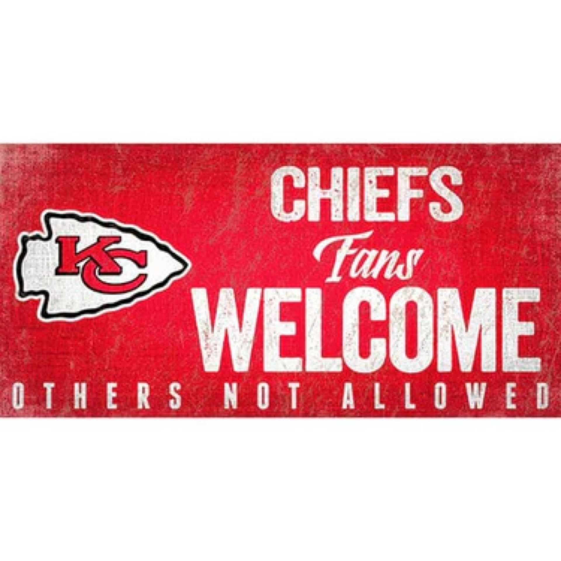 Kansas City Chiefs Wood Welcome Sign