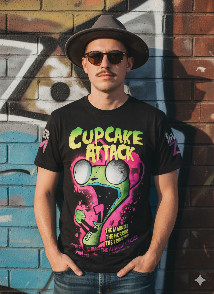 Invader Zim Gir Cupcake Attack T-Shirt