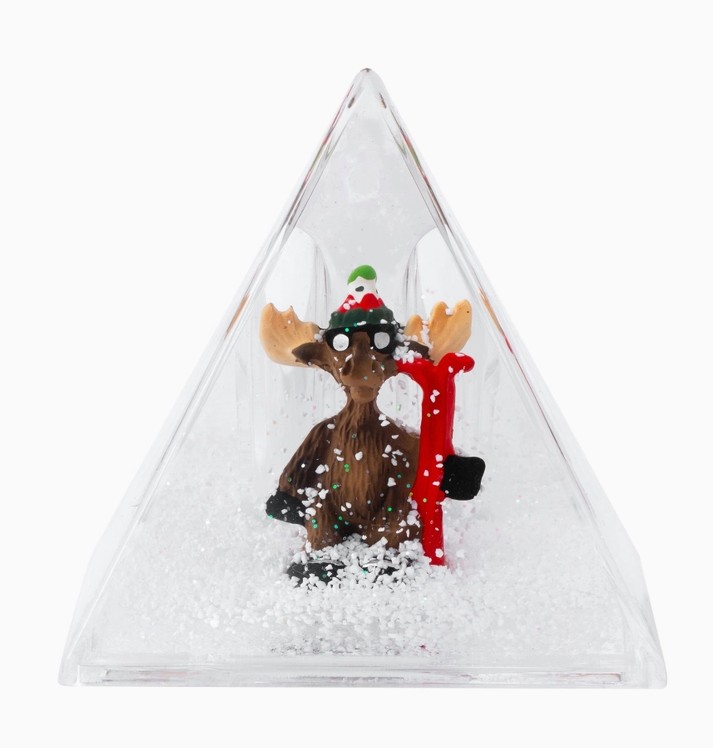 Ski Moose Pyramid Snow Globe