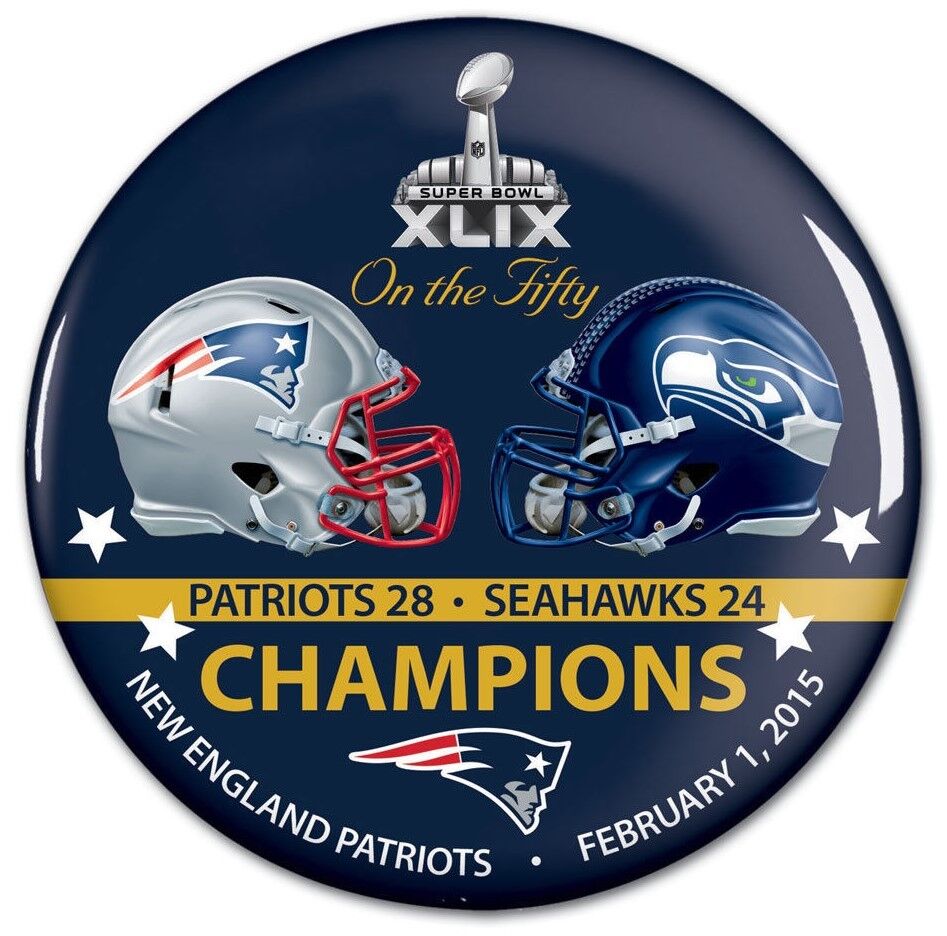 New England Patriots Super Bowl XLIX Champions Button
