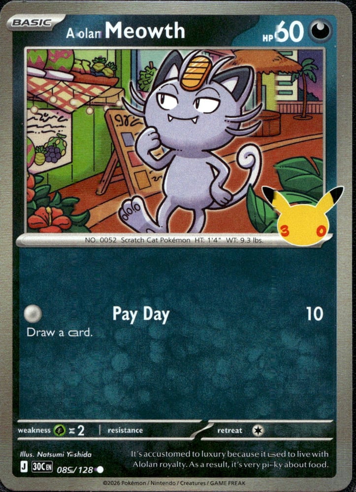 Alolan Meowth - 30TH 89/128