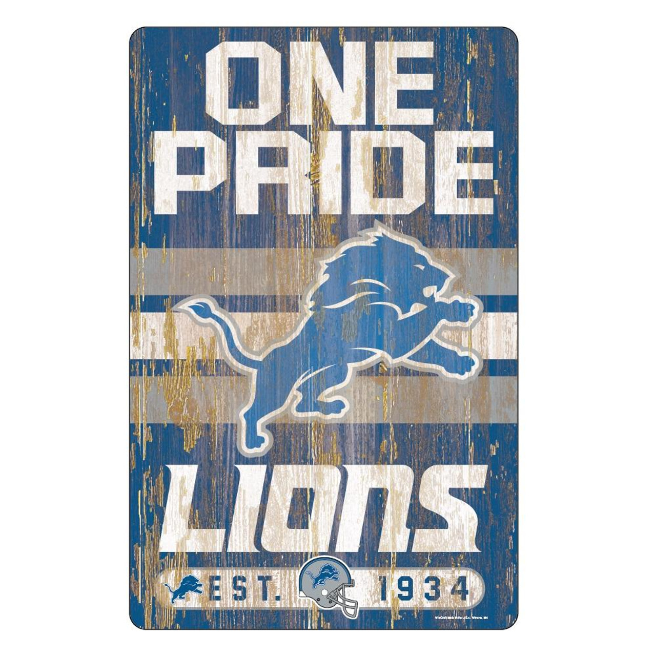Detroit Lions Wood Slogan Sign 11x17"