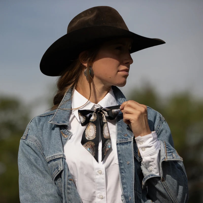 Fringe Scarves - Twilly - Big Concho Black