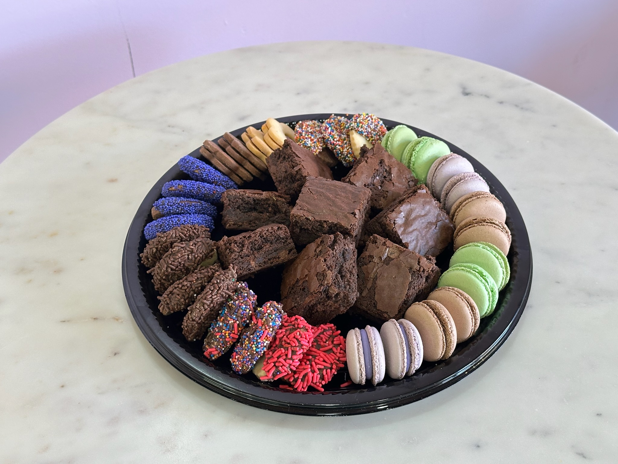 Mini Cookies, Petits Fours Platter & Macarons