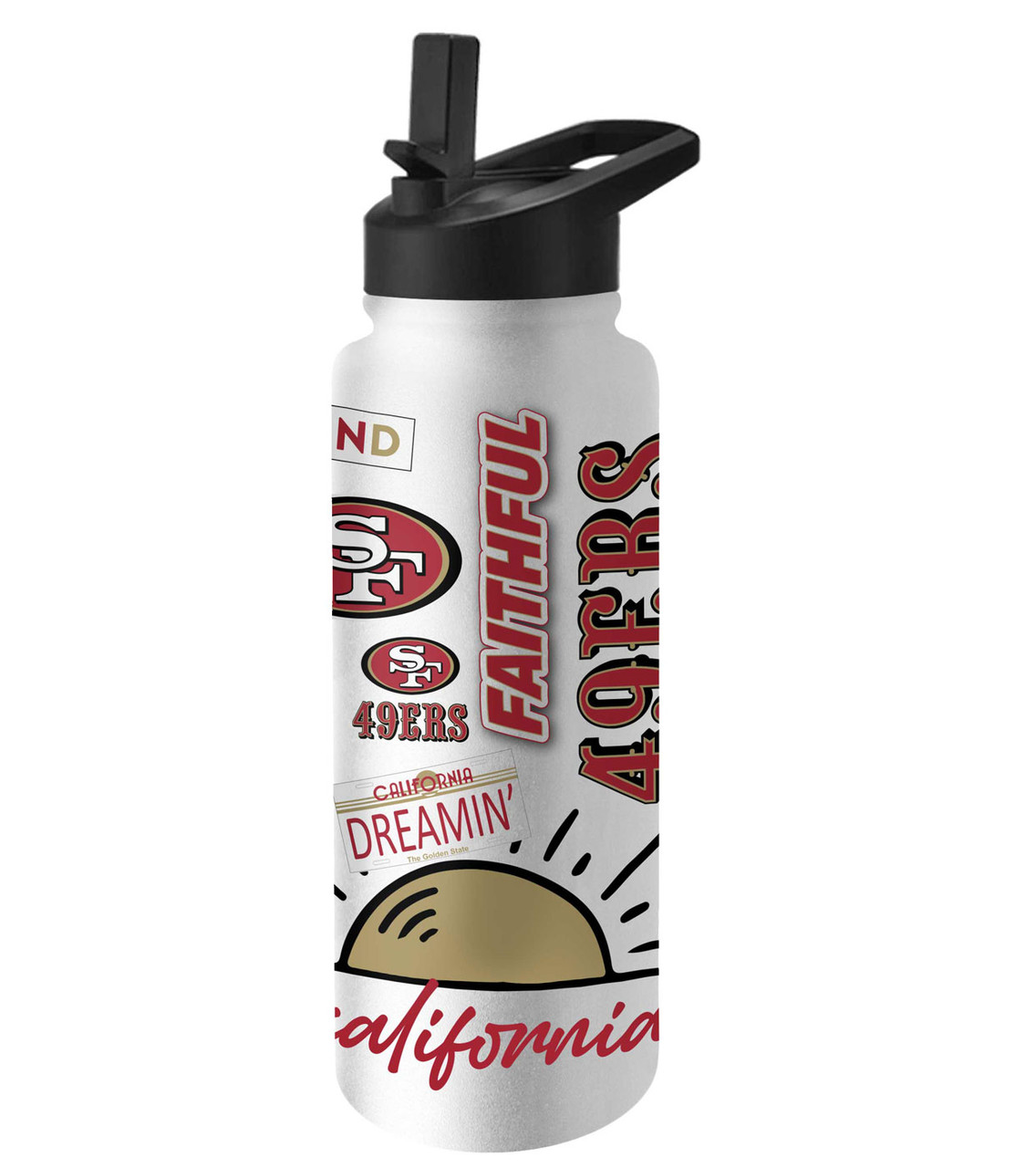 San Francisco 49ers Native Quencher Stainless Steel Bottle 34oz