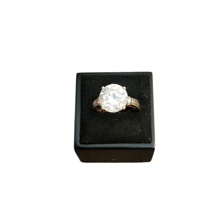 Size 6.5 Sterling Silver Cubic Zirconia Brilliant Round Cut Ring