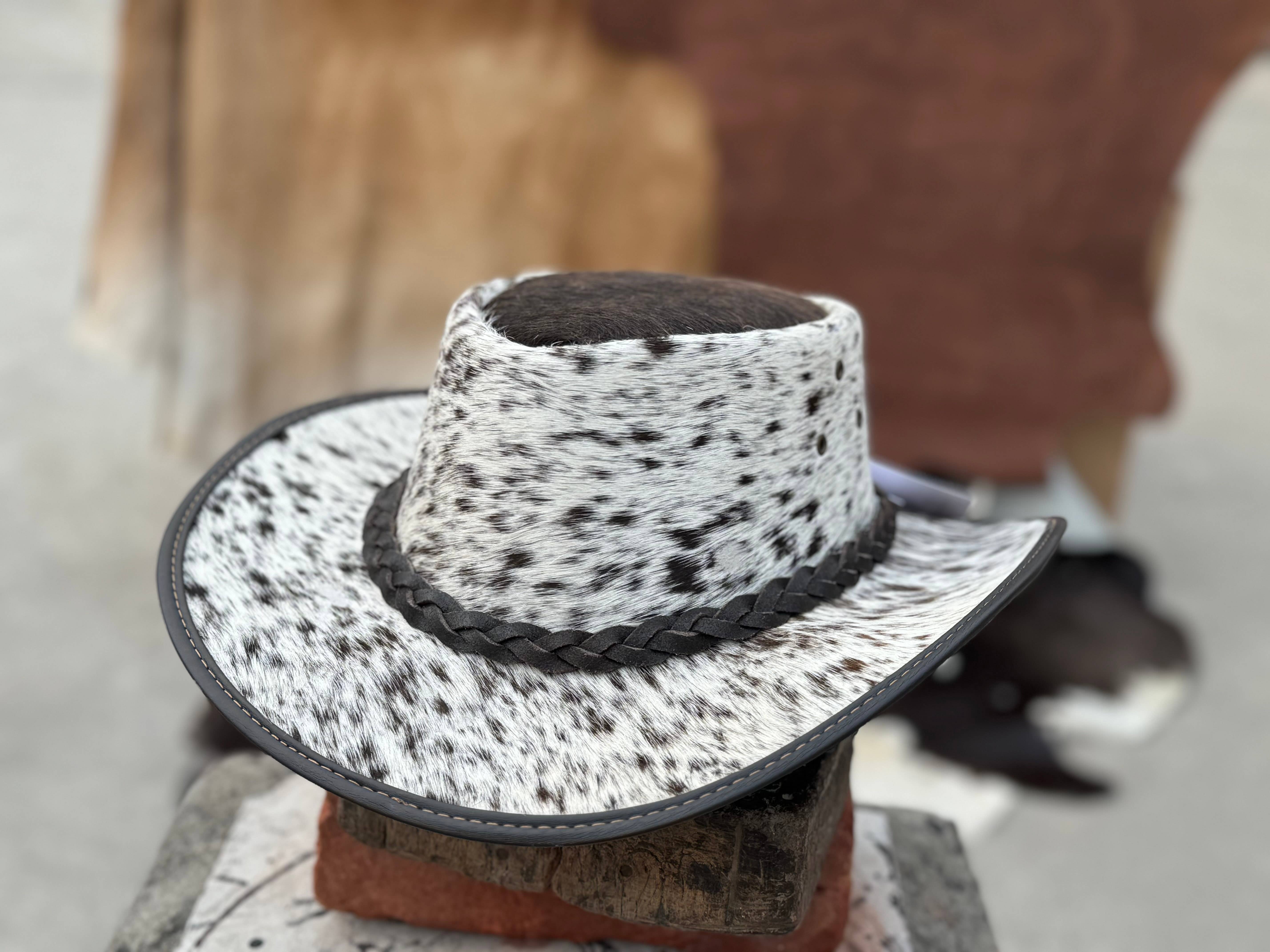 Cabello Leather outback Western Hat Genuine Cow hair hat