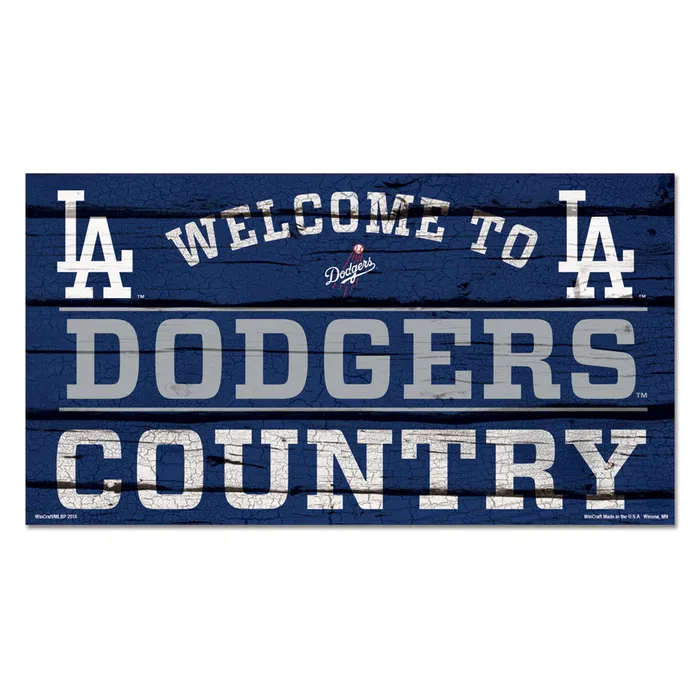 Los Angeles Dodgers Country Wood Sign 13x24"